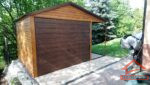 Garaż blaszany 3m x 5m | 1x brama uchylna + Wiatka 1,5m