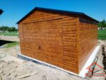 Garaż blaszany 4m x 6m | 1x brama uchylna Drewnopodobny