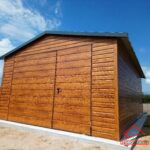 Garaż blaszany 4m x 5m | 1x brama dwuskrzydłowa Drewnopodobny