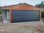 Garaż blaszany 5,5m x 8m + wiatka 1,5m | brama segmentowa