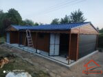 Garaż blaszany 5,5m x 8m + wiatka 1,5m | brama segmentowa - obrazek 2